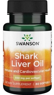 Swanson Shark Liver Oil - 550mg - 60 softgels