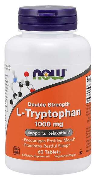 NOW Foods L-Tryptophan - 1000mg Double Strength - 60 tabs