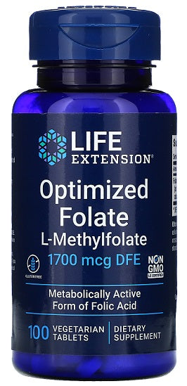 Life Extension Optimized Folate - 1700mcg - 100 vegetarian tabs