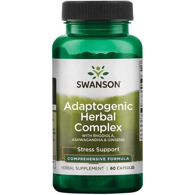 Swanson Adaptogenic Herbal Complex with Rhodiola Ashwagandha & Ginseng - 60 caps