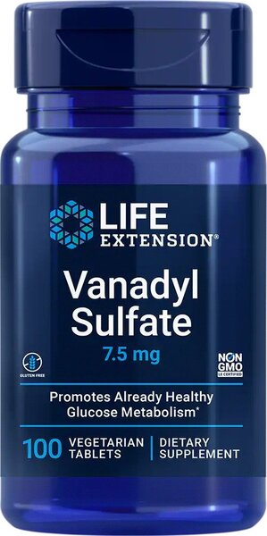 Life Extension Vanadyl Sulfate - 7.5mg - 100 vegetarian tabs