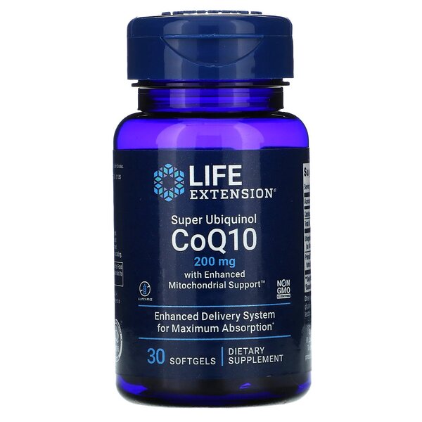 Life Extension Super Ubiquinol CoQ10 with Enhanced Mitochondrial Support - 100mg - 30 softgels