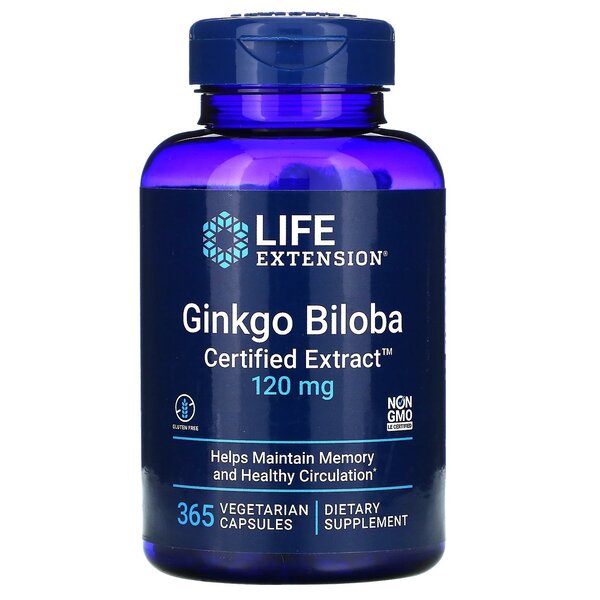 Life Extension Ginkgo Biloba Certified Extract - 120mg - 365 vcaps