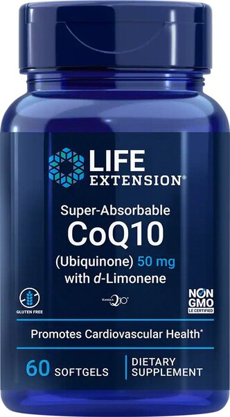 Life Extension Super-Absorbable CoQ10 (Ubiquinone) with d-Limonene - 100mg - 60 softgels