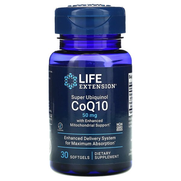 Life Extension Super Ubiquinol CoQ10 with Enhanced Mitochondrial Support - 100mg - 30 softgels