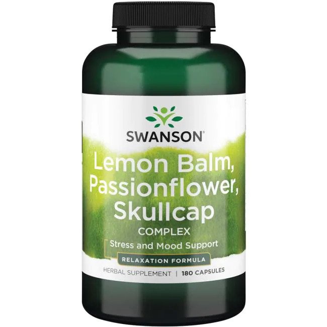 Swanson Lemon Balm Passionflower Skullcap Complex - 180 caps