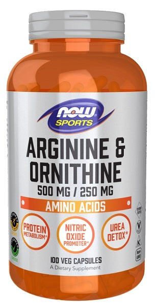 NOW Foods Arginine & Ornithine - 500/250 - 100 vcaps