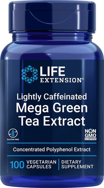 Life Extension Lightly Caffeinated Mega Green Tea Extract - 100 vcaps