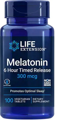 Life Extension Life Extension Melatonin 6 Hour Timed Release 300mcg - 100 vegetarian tabs