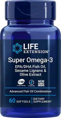 Life Extension Super Omega-3 EPA/DHA with Sesame Lignans & Olive Extract - 120 enteric coated softgels