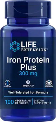 Life Extension Iron Protein Plus - 300mg - 100 vcaps