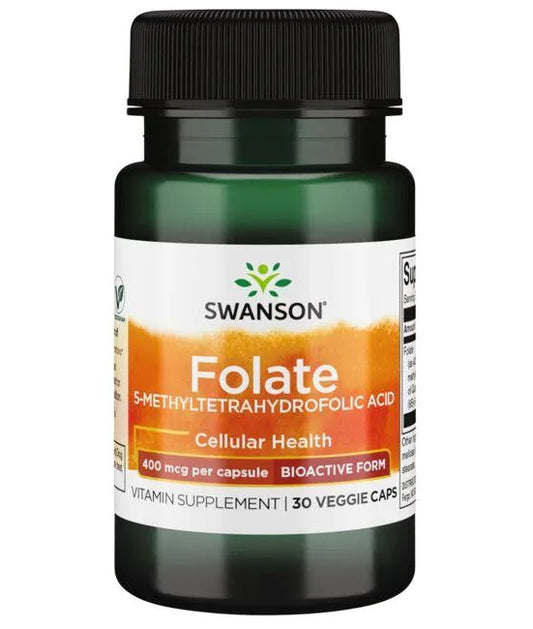 Swanson Folate (5-Methyltetrahydrofolic Acid) - 400mcg - 30 vcaps