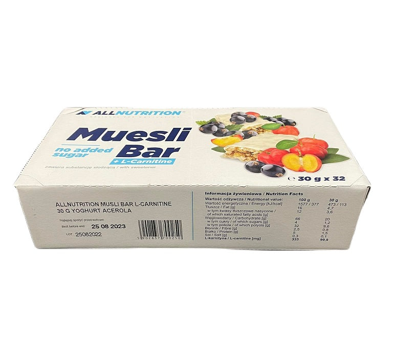 Allnutrition Muesli Bar + L-Carnitine - 32 bars