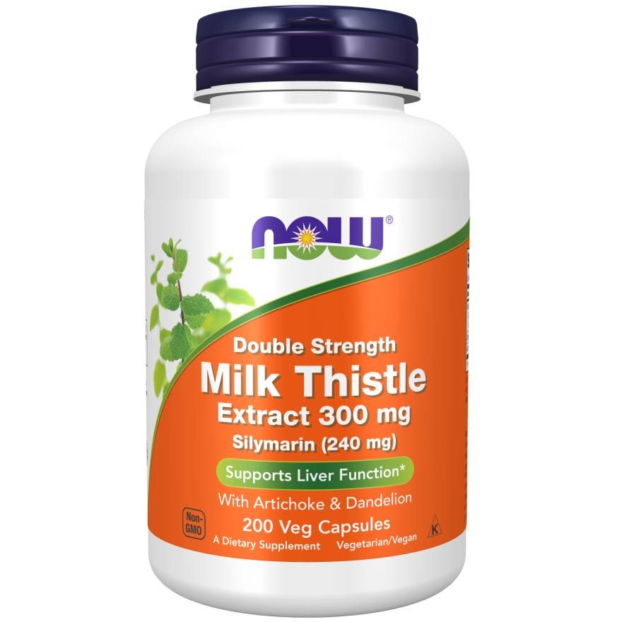 NOW Foods Milk Thistle Extract with Artichoke & Dandelion - 300mg Double Strength - 100 vcaps