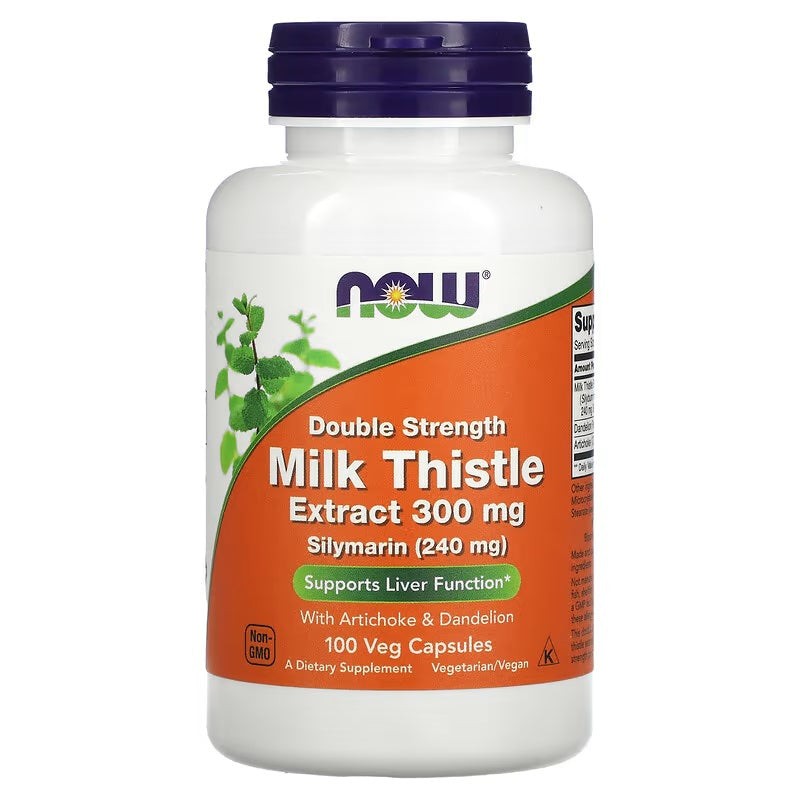 NOW Foods Milk Thistle Extract with Artichoke & Dandelion - 300mg Double Strength - 100 vcaps