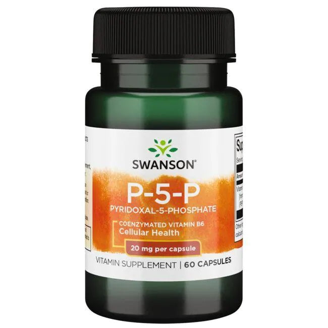 Swanson P-5-P (Pyridoxal-5-Phosphate) Coenzymated Vitamin B6 - 20mg - 60 caps