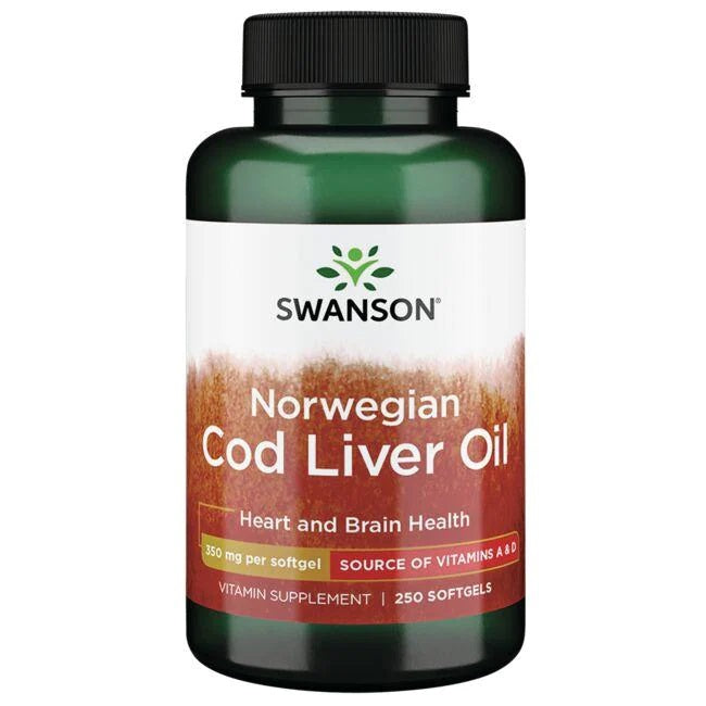 Swanson Cod Liver Oil - 350mg - 250 softgels