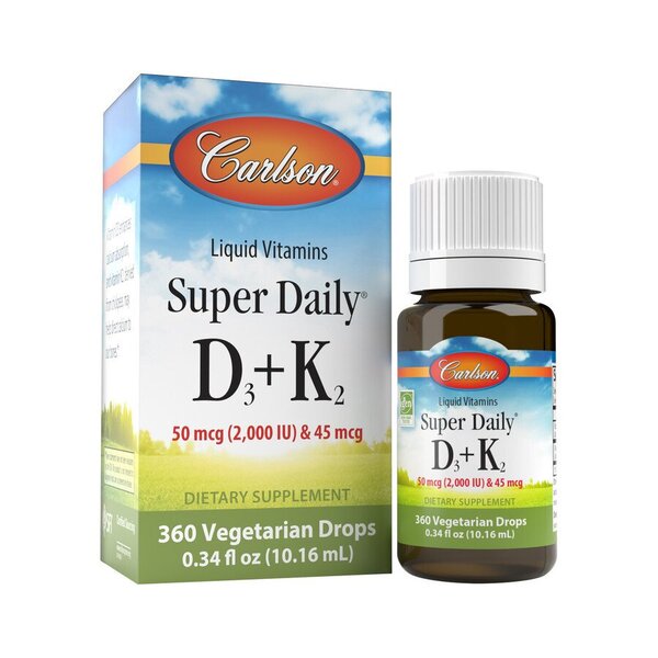 Carlson Labs Super Daily D3 + K2 - 2000 IU - 10 ml.