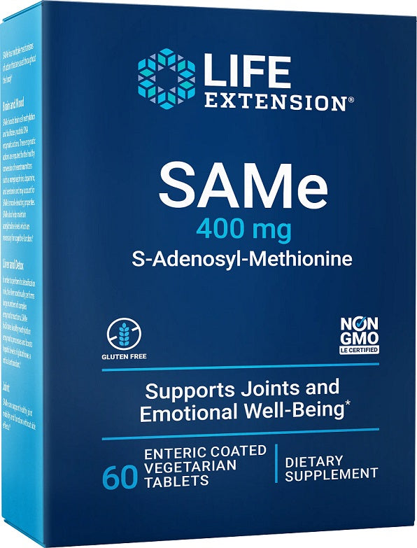 Life Extension SAMe S-Adenosyl-Methionine - 400mg - 60 enteric coated tabs