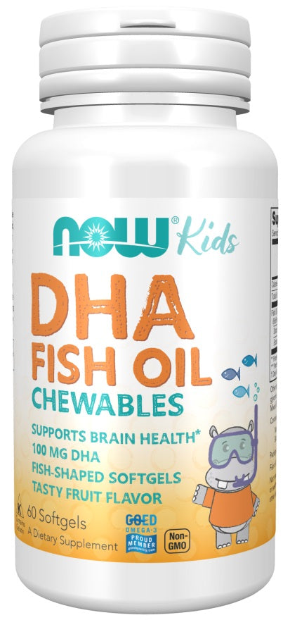 NOW Foods DHA Kids Fish Oil Chewables - 100mg - 60 softgels