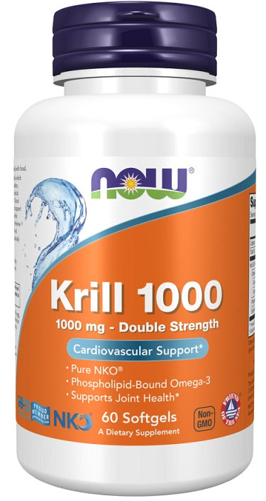 NOW Foods Krill Oil - 1000mg Double Strength - 60 softgels