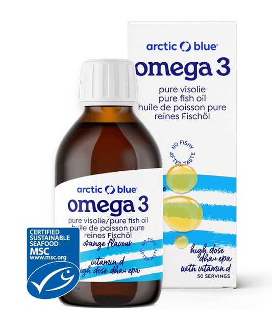 Arctic Blue Pure Fish Oil High Dose DHA + EPA with Vitamin D  - 250 ml.