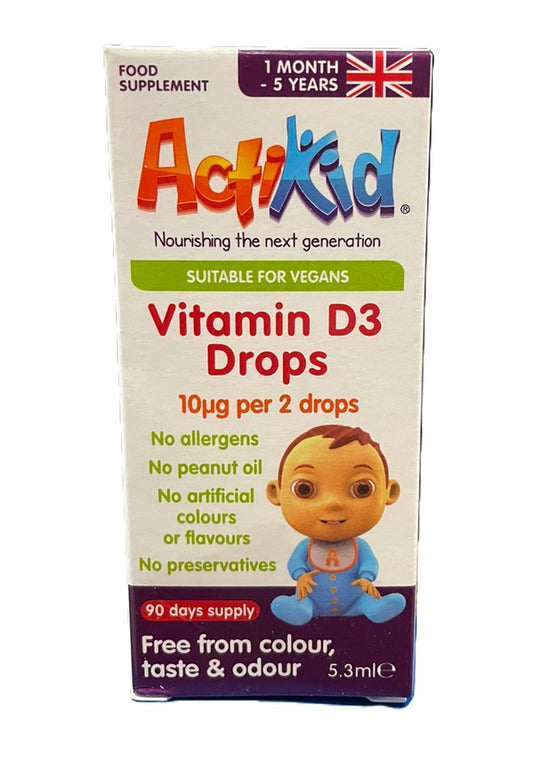 ActiKid Vitamin D3 Drops - 10mcg - 5.3 ml.