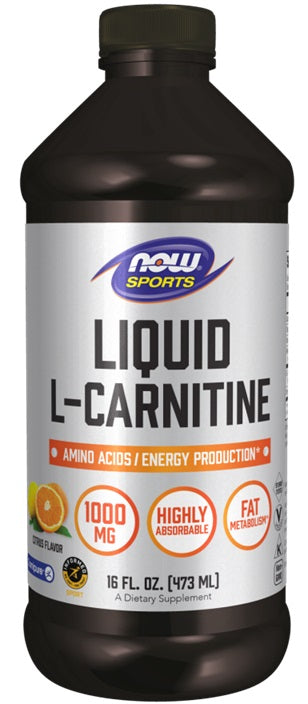 NOW Foods Liquid L-Carnitine 1000mg  473 ml.- 1000mg Citrus - 473 ml.