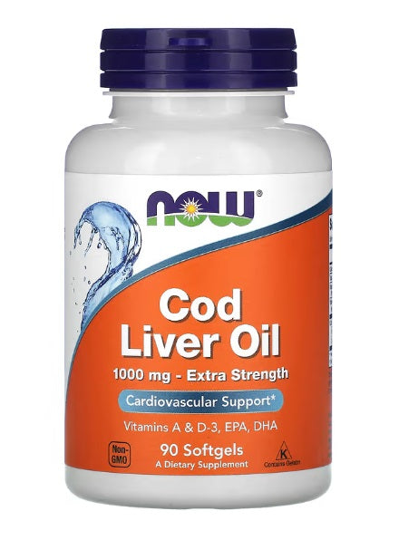 NOW Foods Cod Liver Oil - 1000mg Extra Strength - 180 softgels