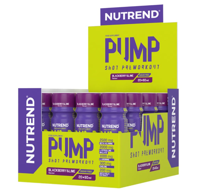 Nutrend Nutrend Pump Shot Pre-Workout Blackberry & Lime - 20 x 60 ml.