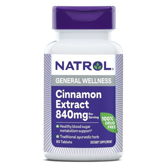 Natrol Cinnamon Extract 840mg 80 tabs- 1000mg - 80 tabs