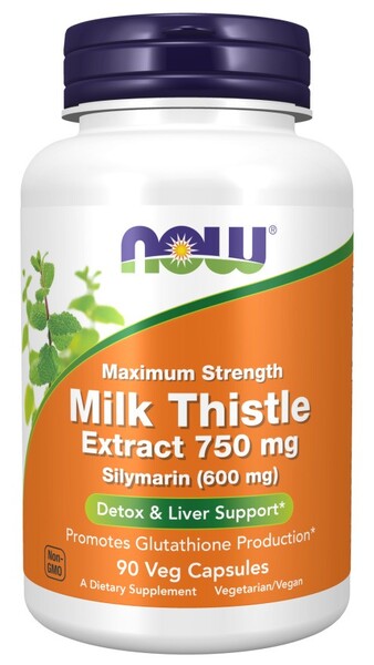 NOW Foods Milk Thistle Extract 750mg Maximum Strength - 90 vcaps