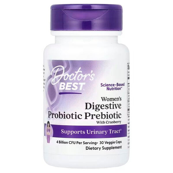 Doctor's Best Women's Digestive Probiotic Prebiotic With Cranberry - 30 vcaps