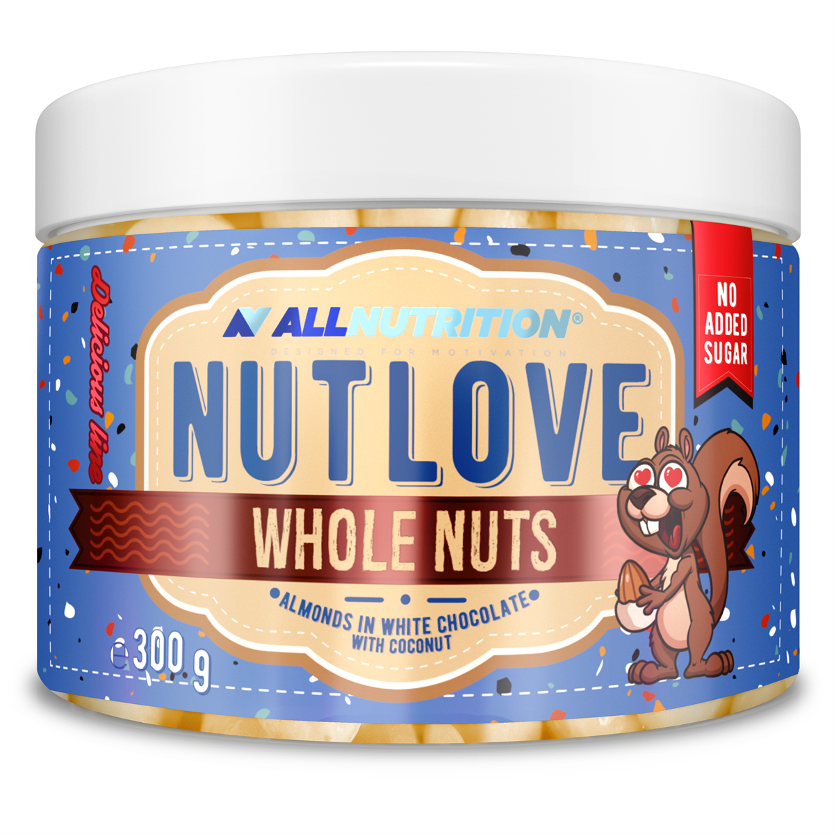 Allnutrition Nutlove Whole Nuts Almonds in White  - 300g