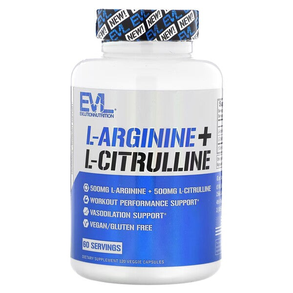 EVLution Nutrition L-Arginine + L-Citrulline  - 120 vcaps