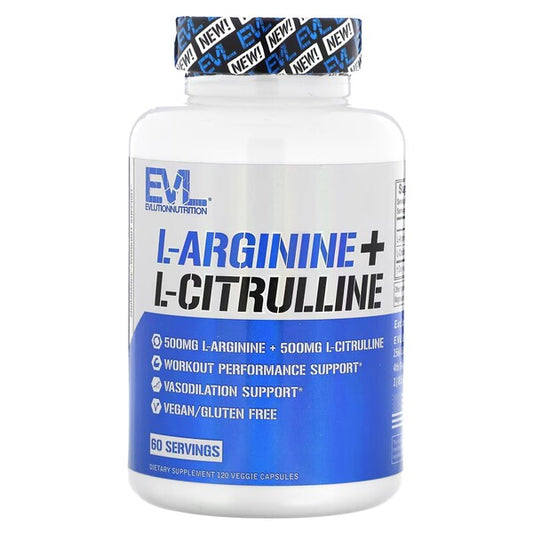 EVLution Nutrition L-Arginine + L-Citrulline  - 120 vcaps