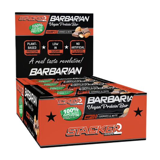 Stacker2 Europe Barbarian Vegan Protein Bar  - 12 x 40g