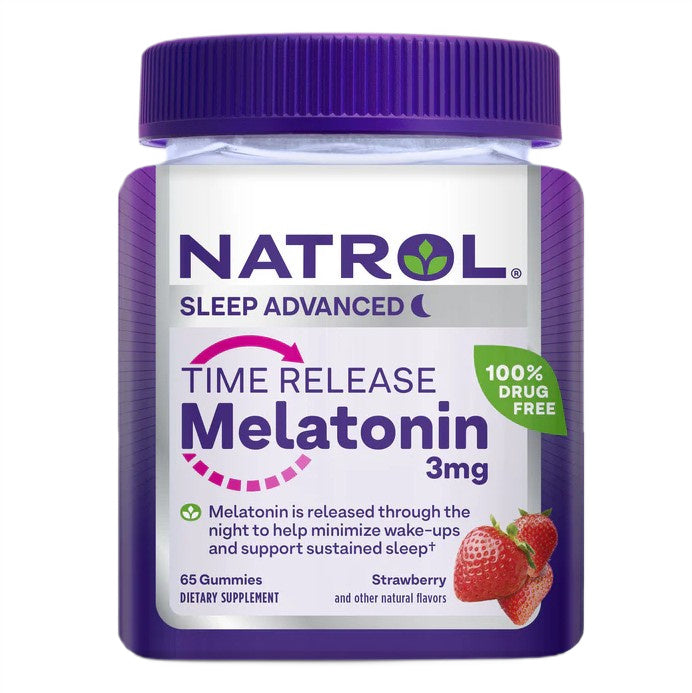 Natrol Melatonin Time Release, 3mg (Strawberry) - 65 gummies