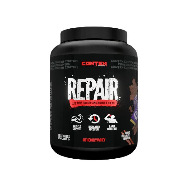 Conteh Sports Repair Whey Protein, Triple Chocolate - 1980g