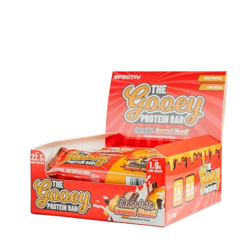 Efectiv Nutrition The Gooey Protein Bar, Chocolate Caramel Biscuit - 12 x 65g