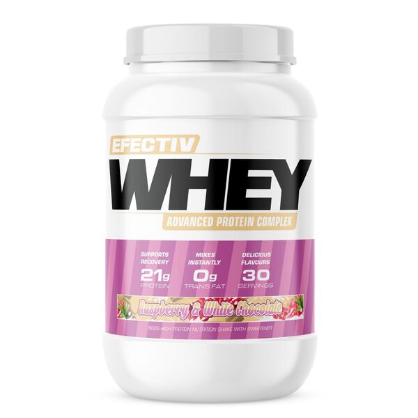Efectiv Nutrition Whey Protein, Raspberry & White Chocolate - 900g