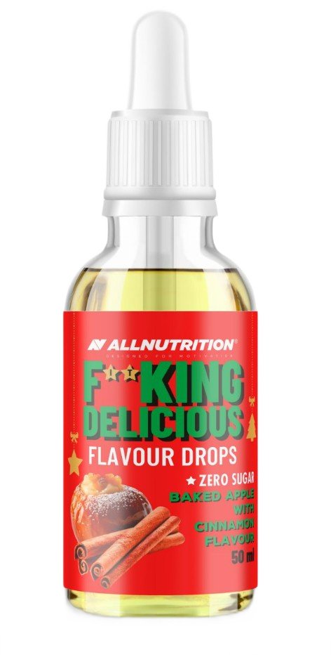 Allnutrition Fitking Delicious Flavour Drops, Baked Apple with Cinnamon - 50 ml.