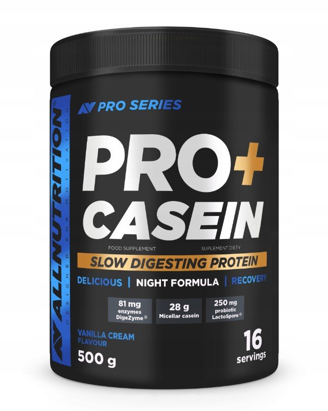 Allnutrition Pro+ Casein, Strawberry-Wild Strawberry - 500g