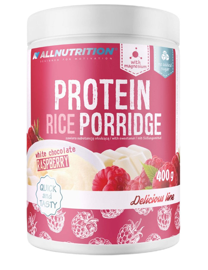 Allnutrition Protein Rice Porridge, White Chocolate-Raspberry - 400g
