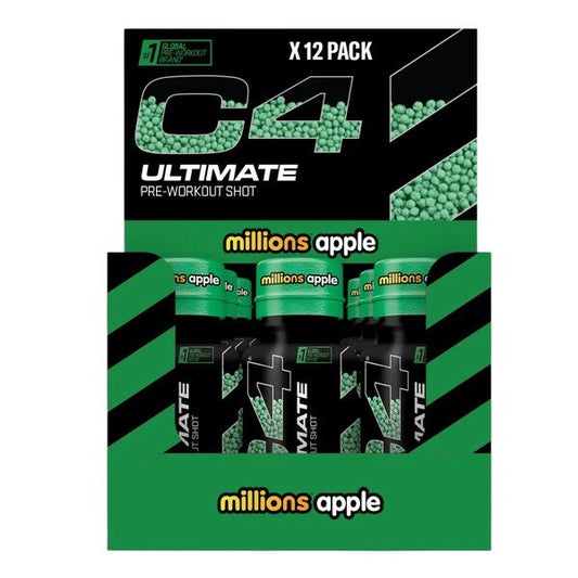 C4 Ultimate Pre-Workout Shot, Millions Apple - 12 x 60 ml.