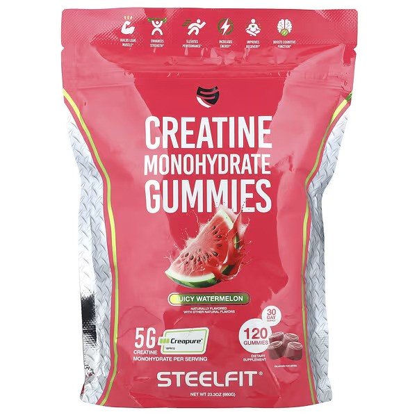 Creatine Monohydrate Gummies, Blue Raspberry - 120 gummies