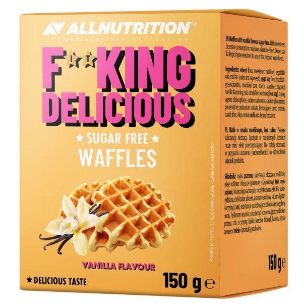 Fitking Delicious Waffles, Vanilla Flavour with Cocoa - 180g