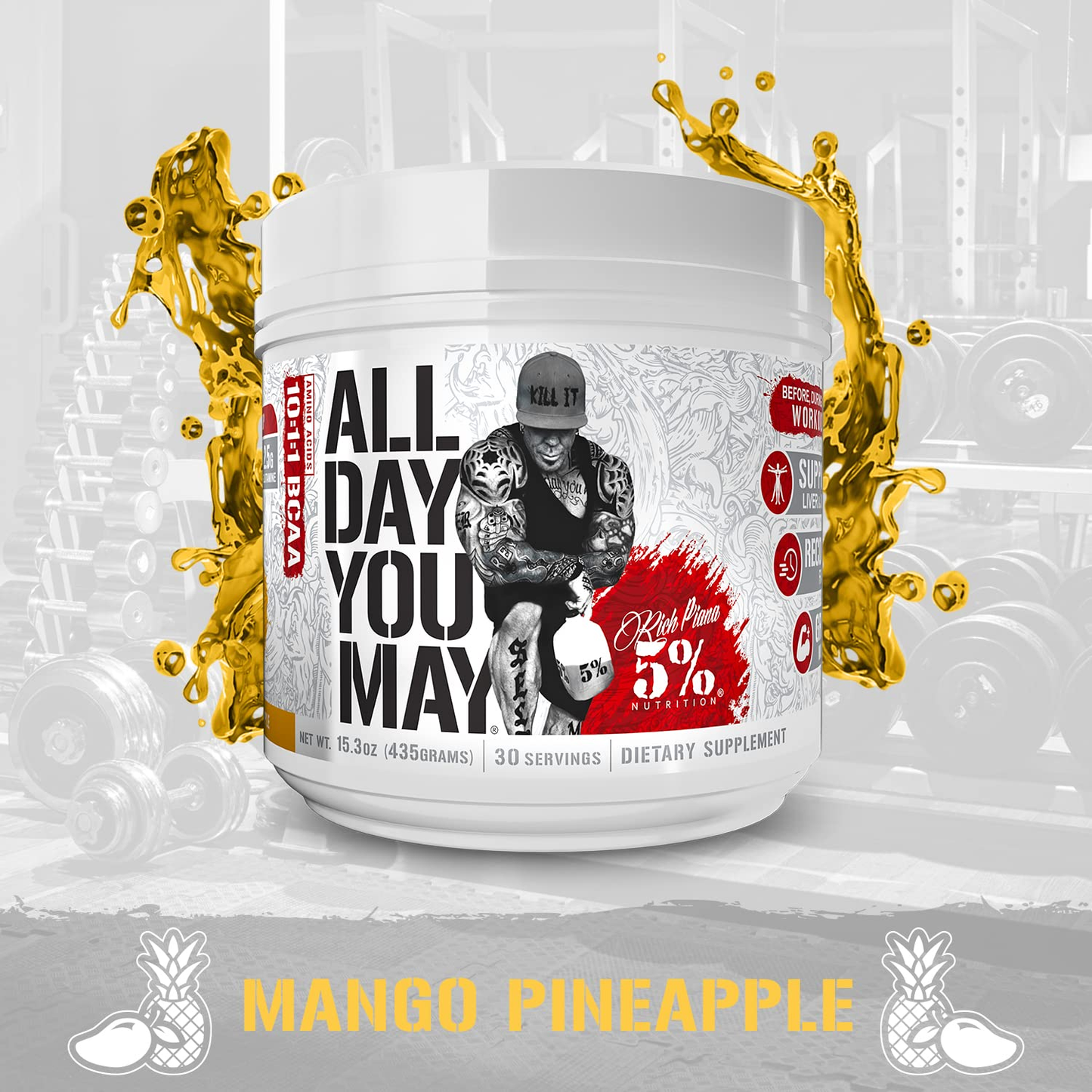 Rich Piana 5% Nutrition AllDayYouMay Legendary Series 465g Blue Raspberry