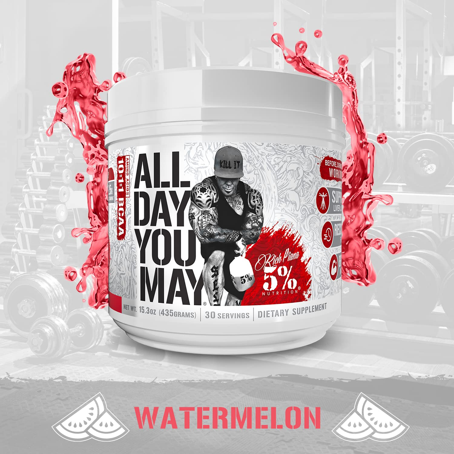 Rich Piana 5% Nutrition AllDayYouMay Legendary Series 465g Blue Raspberry
