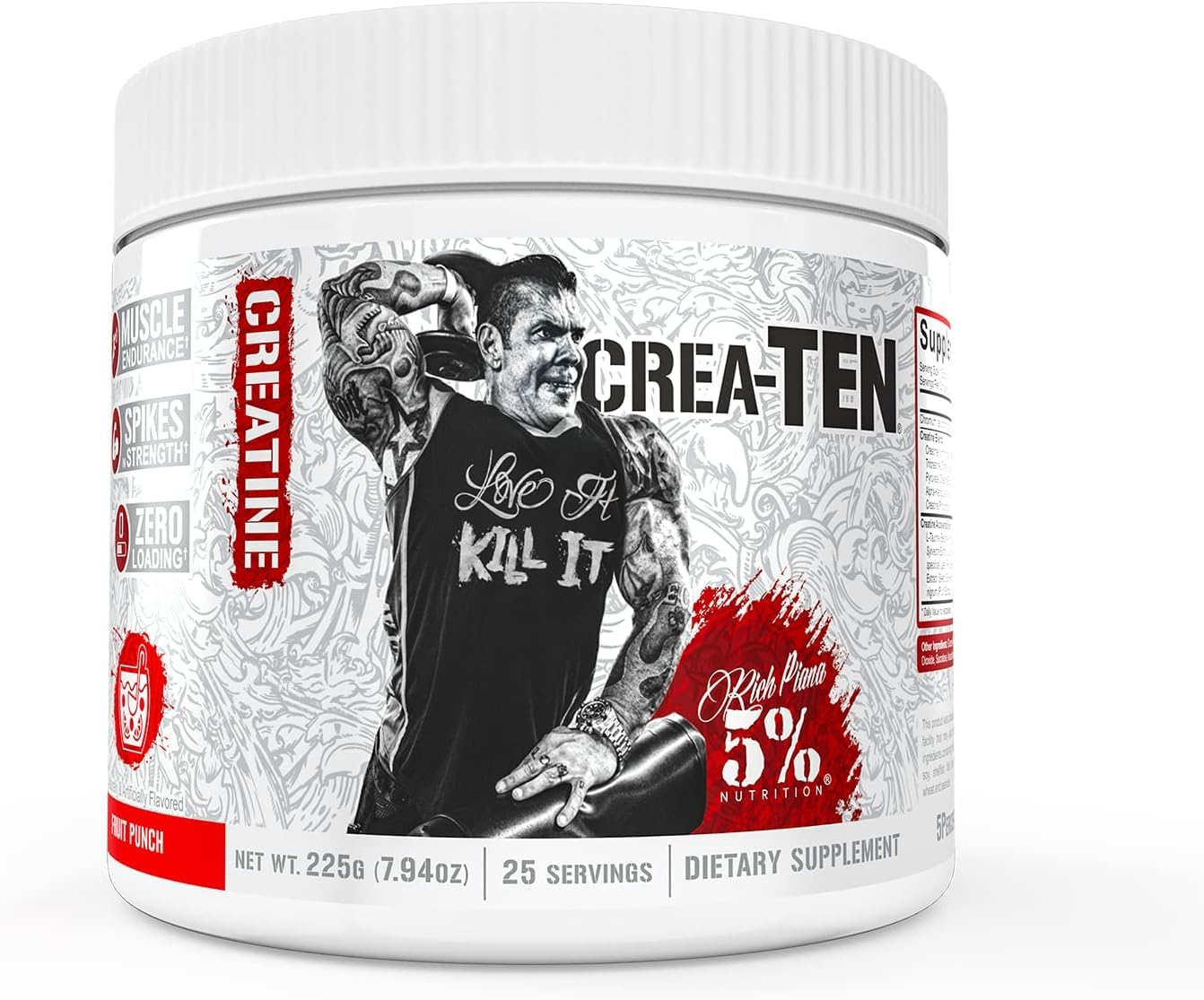 Rich Piana 5% Nutrition CREA-TEN Legendary Series 225g Blue Raspberry